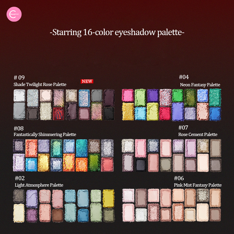 CHEERYEP (QIANYAN) X @freya86_ff  16-Color Natural Star Eye Shadow Palette - 09#Floating Life