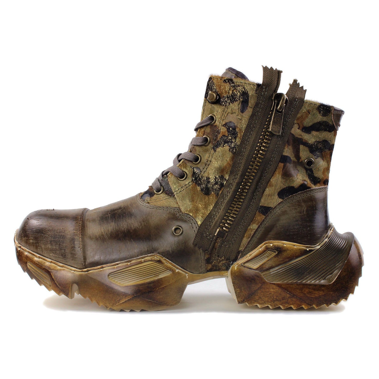 Botas moteras de cuero para hombre OS-5008-S-8-PHair-A