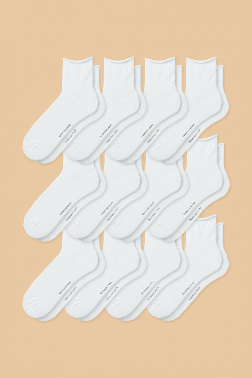 12-Pack Men's Roll Top Socks
