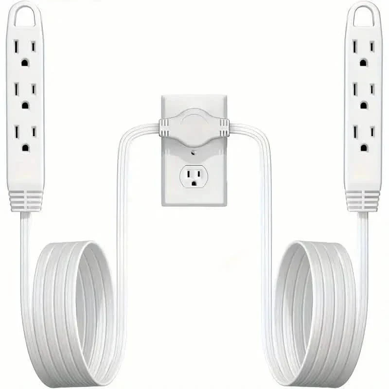 12-Foot Long Extension Cord Power Strip with 6 Feet on Each Side 13A 125V 1625W
