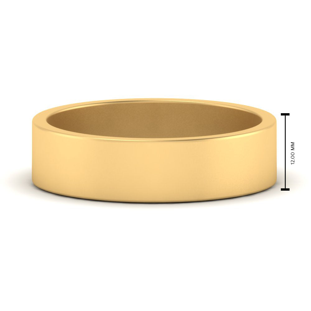 5 mm Flat Gold Wedding Band