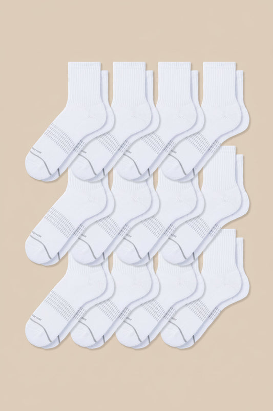 12-Pack Women's 3D Sports Crew Socks