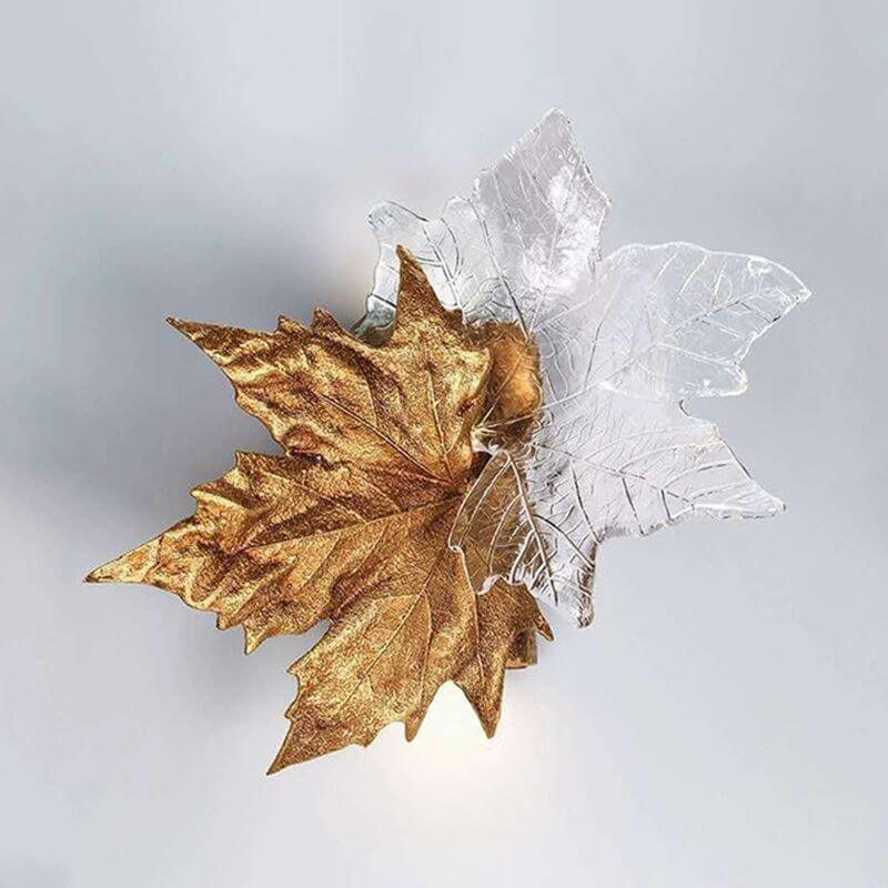 Aplique de pared de cristal en forma de hoja