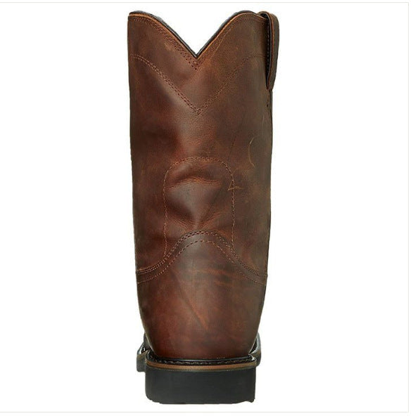 Men's Retro Tea-Colored Casual Boots