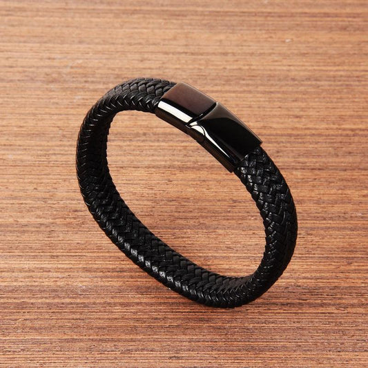 Pulsera Clásica de Cuero Sintético para Hombre