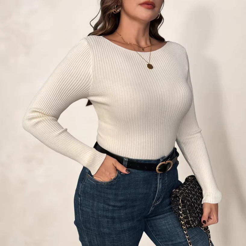 Womens Striped Long Sleeve Sweater