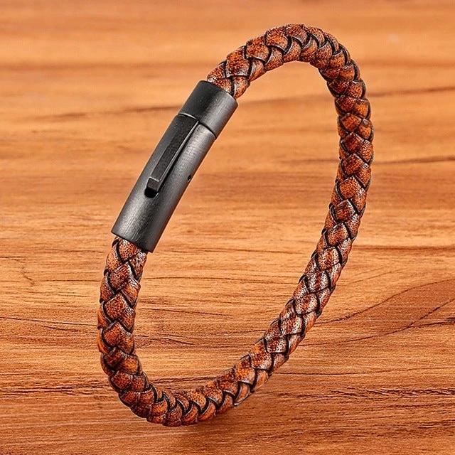 Men's Braided Stainless Steel Clasp Bracelet