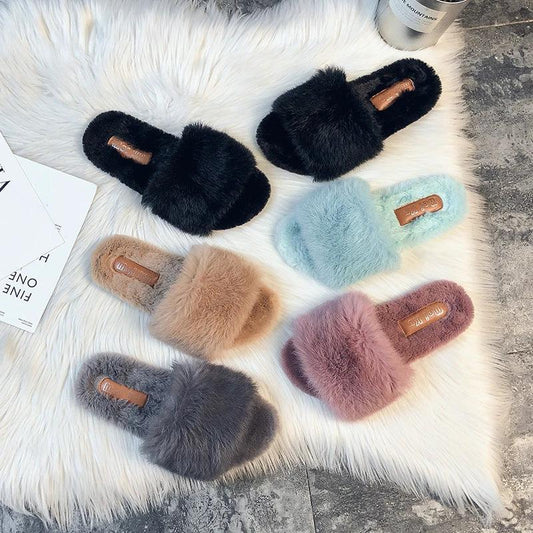 Pantuflas de algodón de moda con personalidad para mujer que combinan con todo