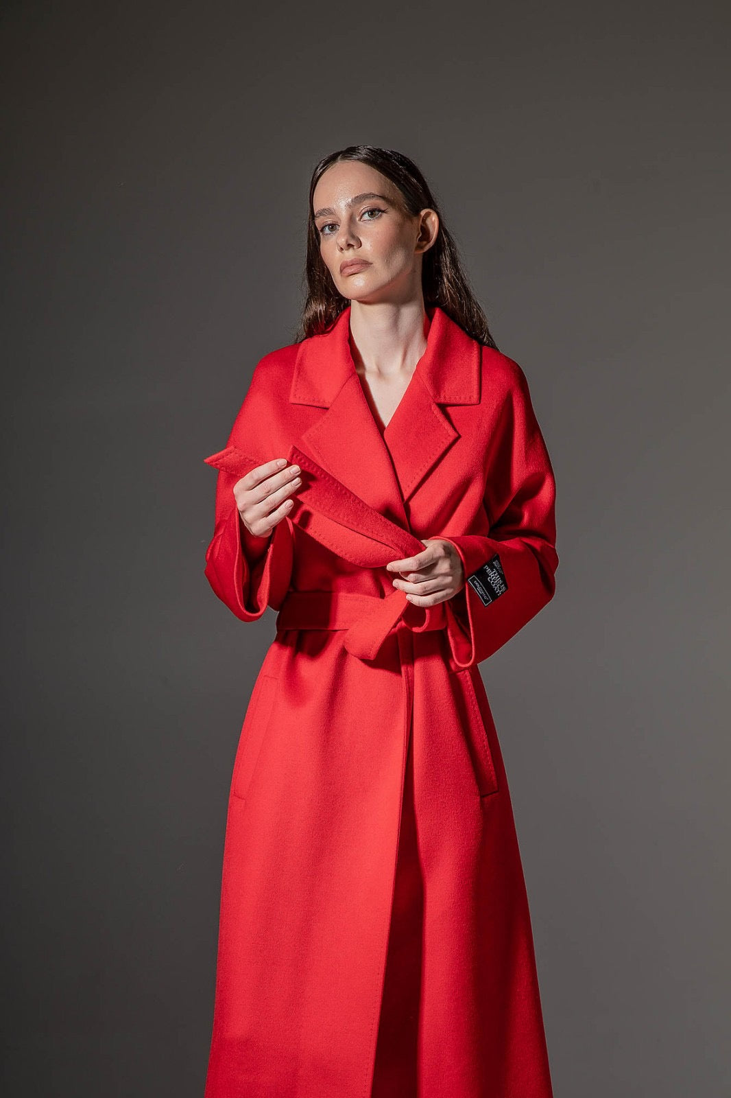 Abrigo Chester Premium de lana y cachemir en rojo Sicilia