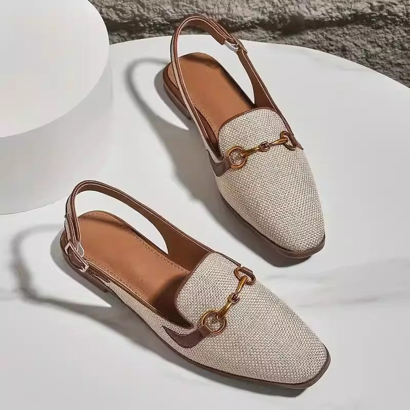 Beach Wedge Sandals in Brown