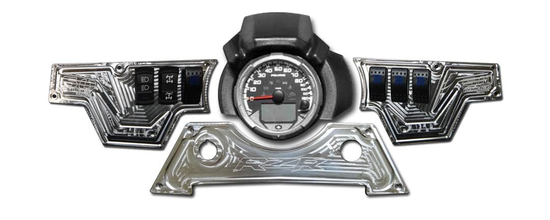 XP1000 3 piece Dash Panel Silver with switches