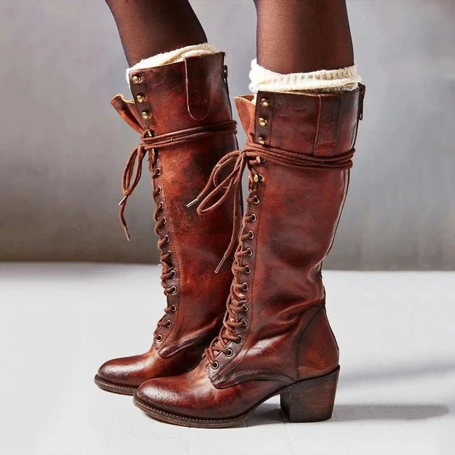 Women's Lace-Up Mid-Calf Boots