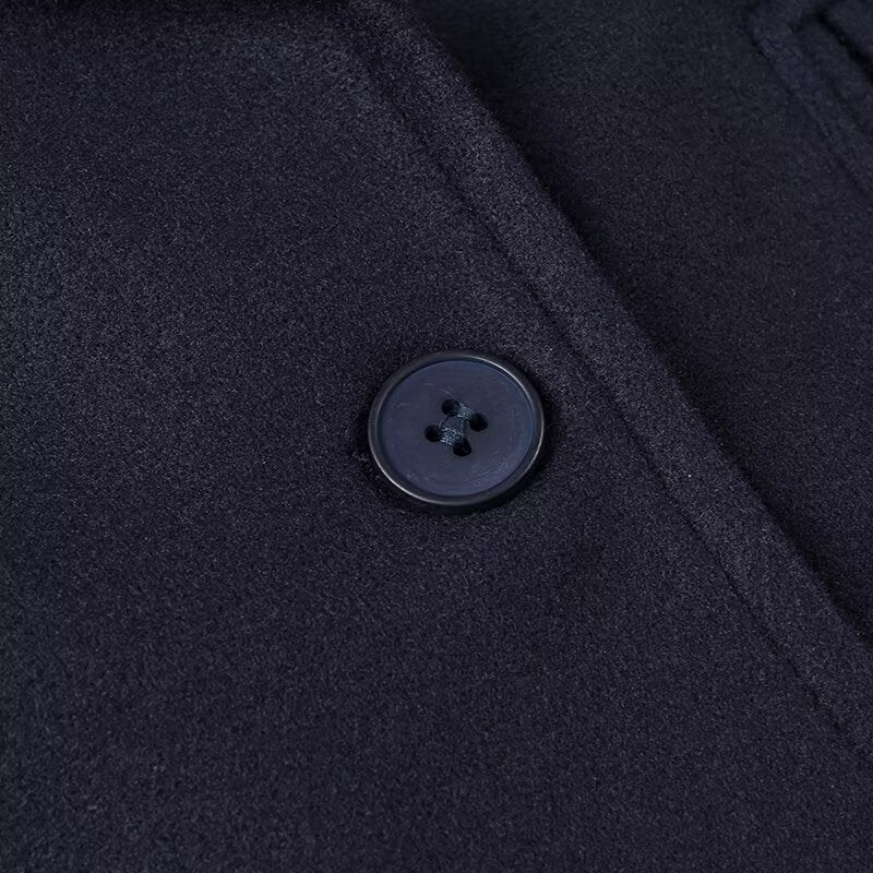 Women Clothing Autumn Winter Casual Collared Double Breasted Woolen Coat Top Women