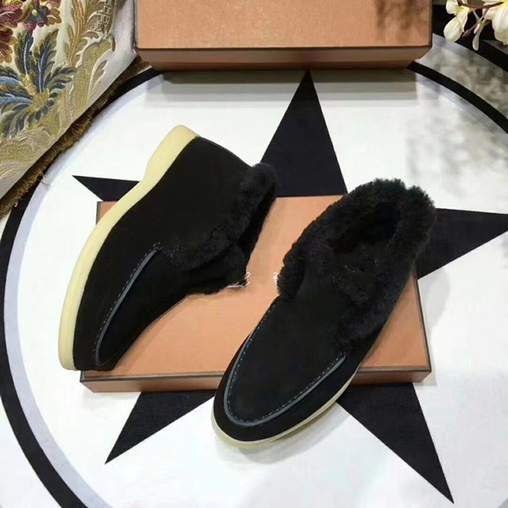 Womens High-top Slip-on Cotton Shoes