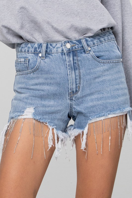 Willows Rhinestone Denim Shorts