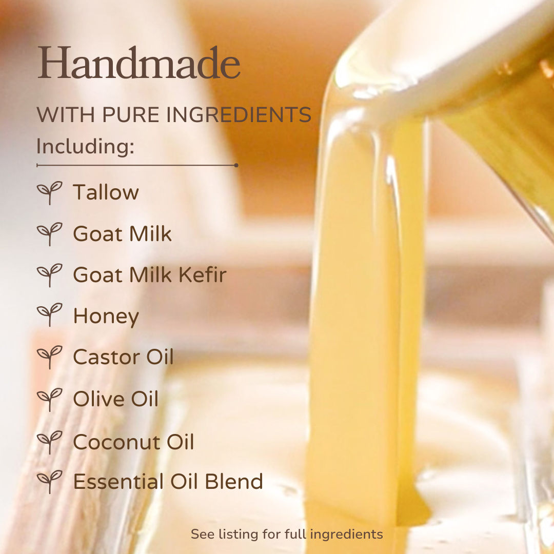 Citrus Cedarwood Handmade Tallow and Goat Milk Soap Bar