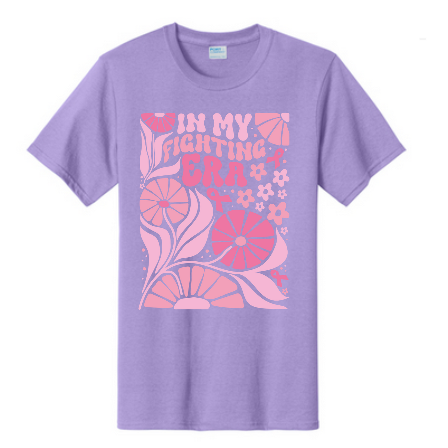 In my fighting Era Breast Cancer Awareness Fundraiser Tshirt PC61 Port & Co™ Essential Tee PUBLIC