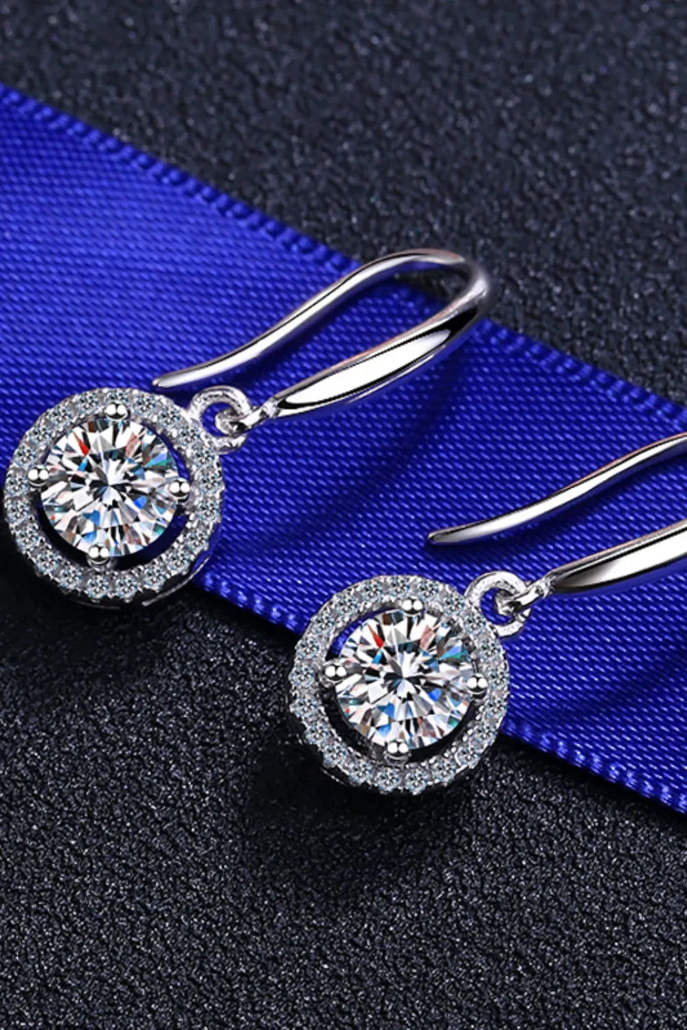 Pendientes colgantes de moissanita de 1 quilate y plata de ley 925