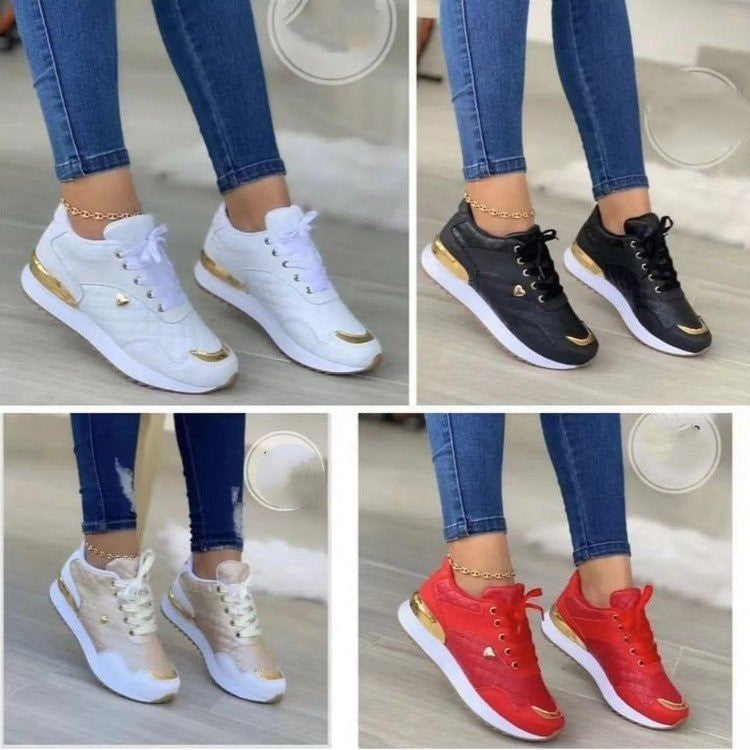 Women's Lace-Up Quilted Wedges
