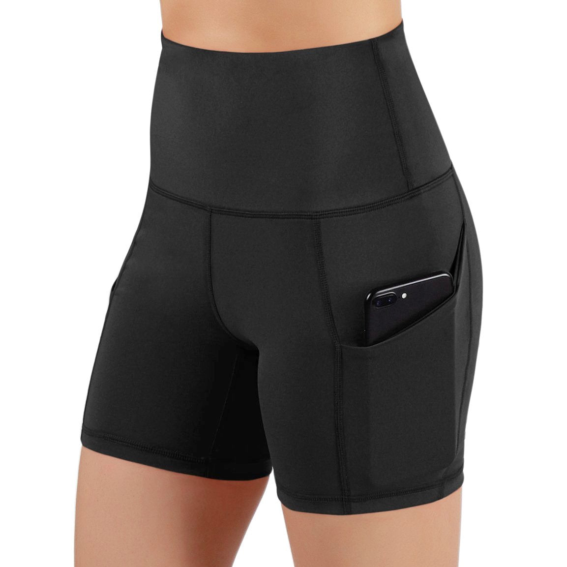 JupiterGear Jolie - Pantalones cortos deportivos de tiro alto con bolsillos en la cadera