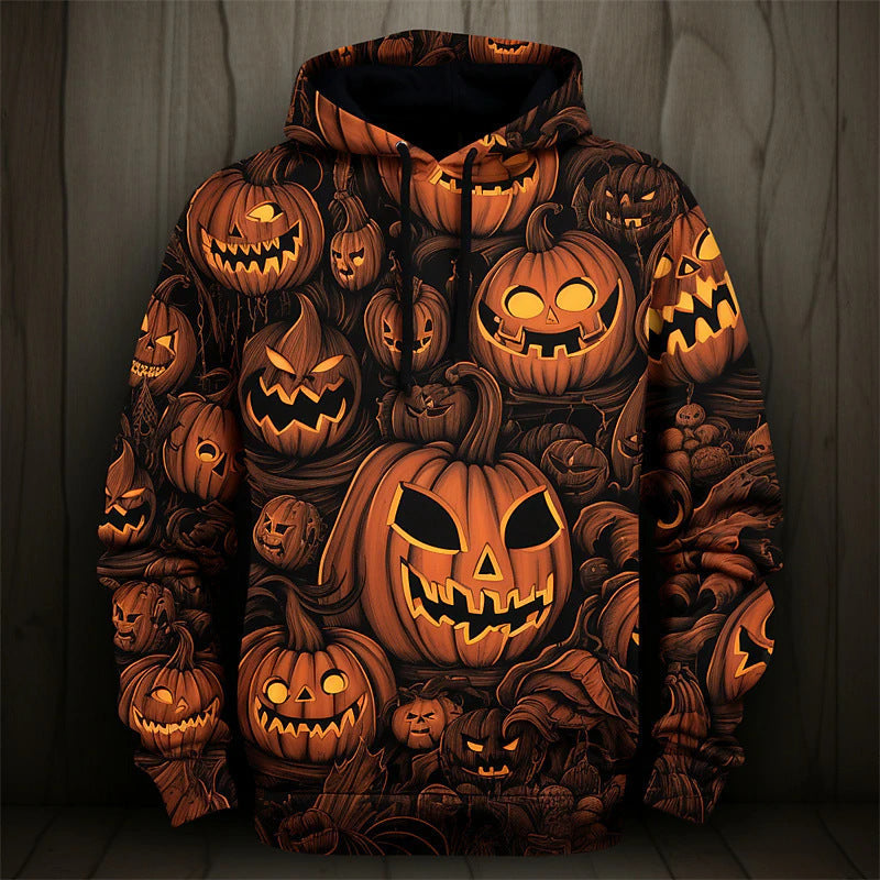 Halloween-themed Hooded Sweatshirt Heat Transfer Printing
