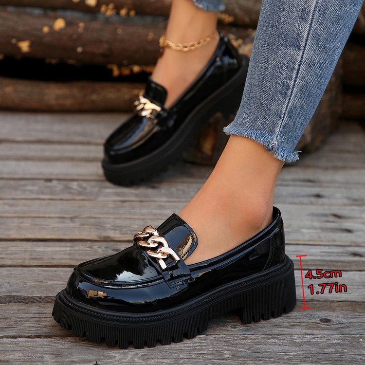 Women's Shallow Mouth Round Head Slip-on Thick Bottom Shoes