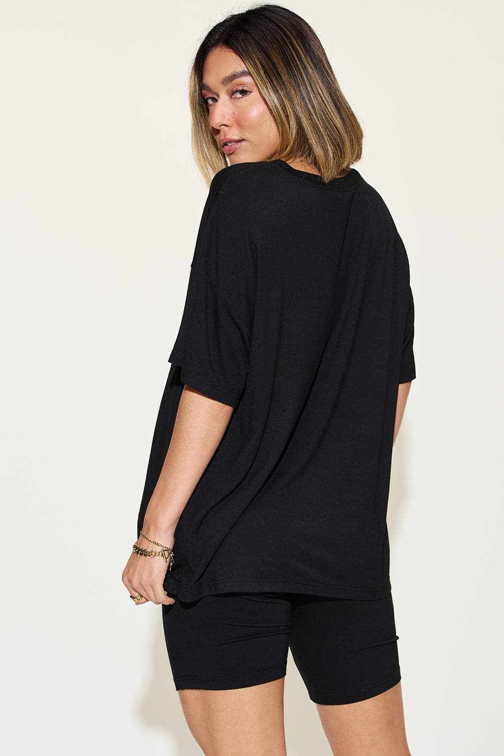 Basic Bae V-neck T-shirt & Shorts Set by Trendsi