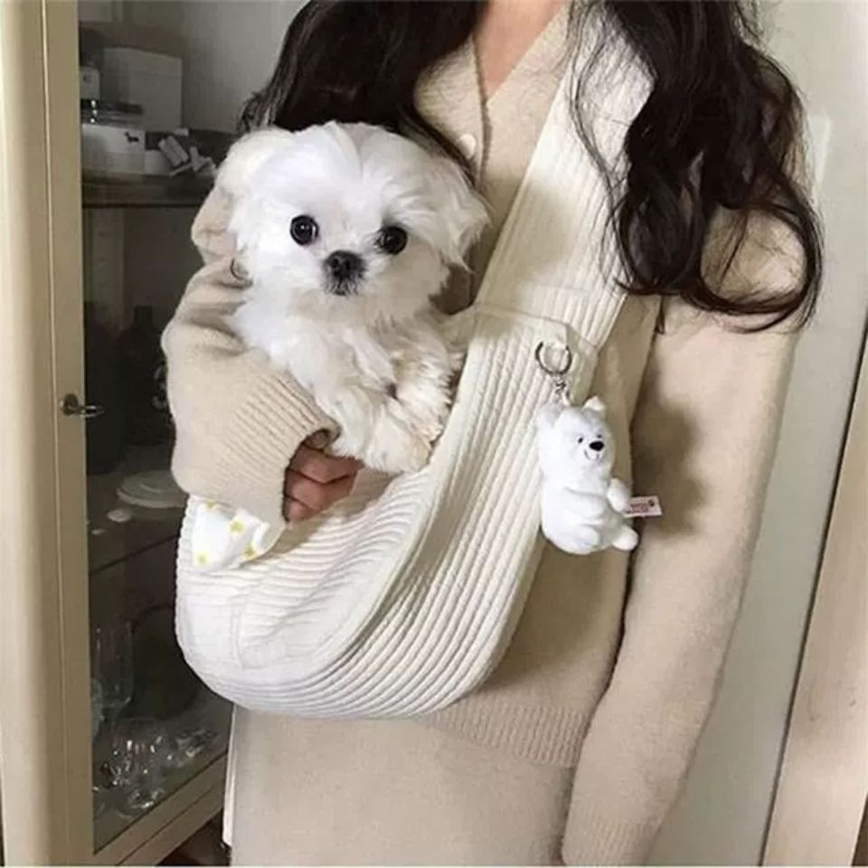 Handmade Canvas Pet Carrier Shoulder Bag Handbag