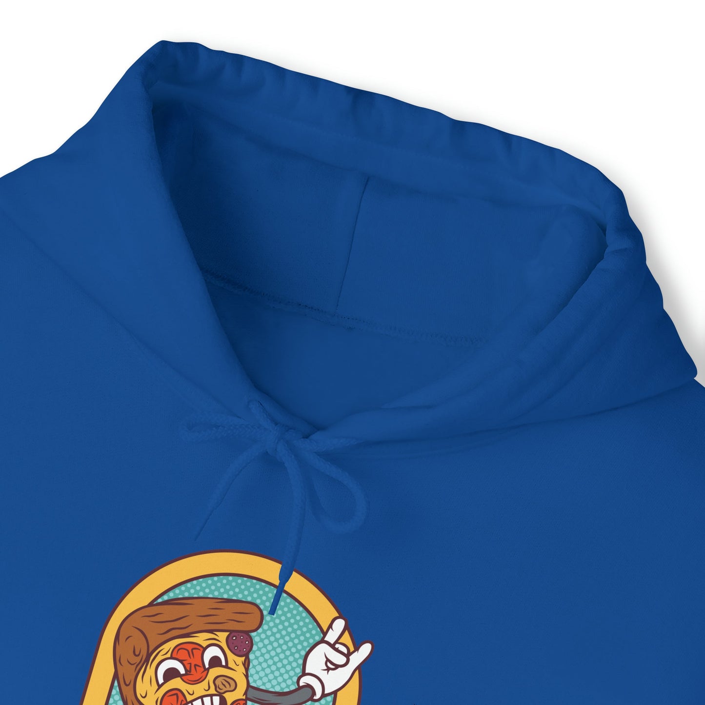 "Sudadera con capucha DirkyThreadz alimentada por pizza - Diseño gráfico divertido para amantes de la pizza"