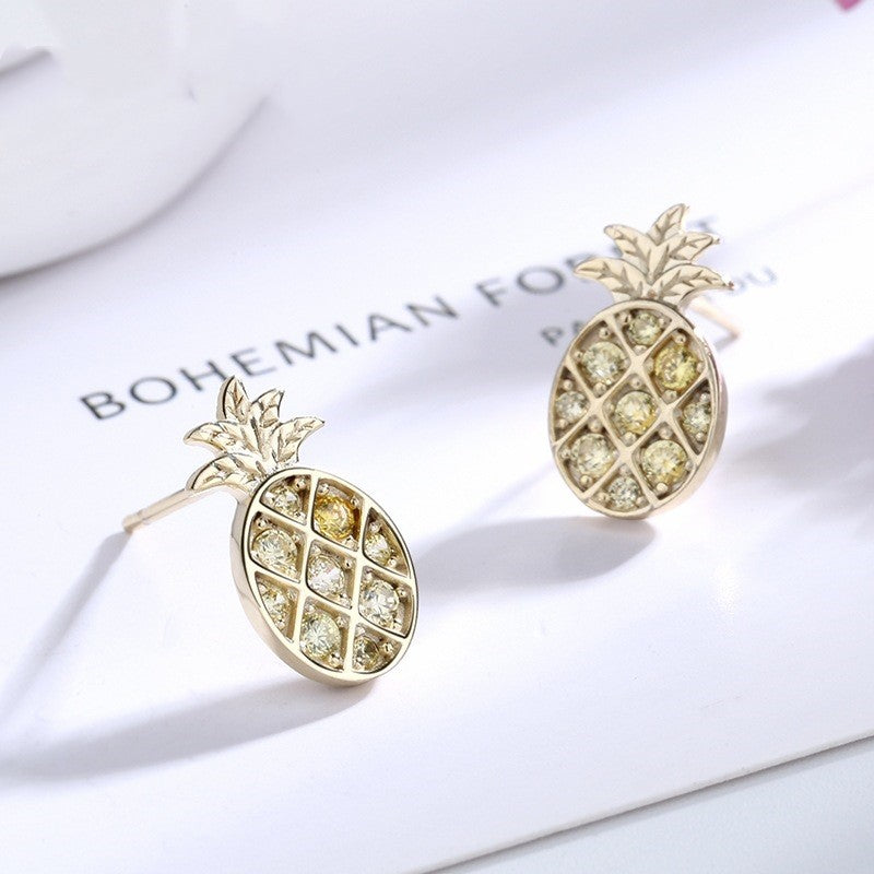 s925 sterling silver pineapple earrings