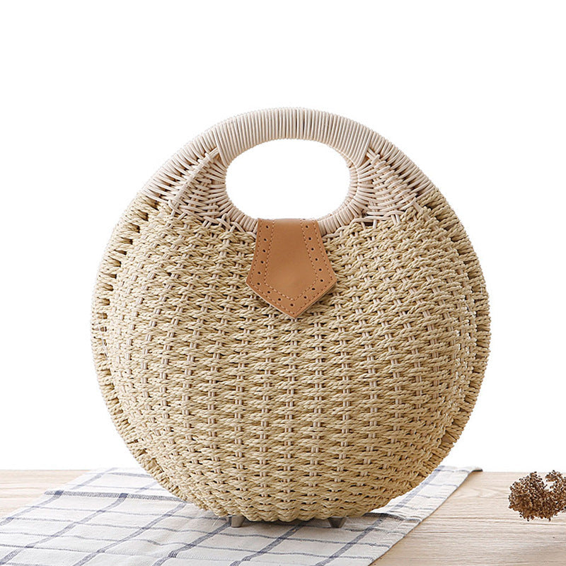 Women's Woven Rattan Travel Handbag Travel Bag
