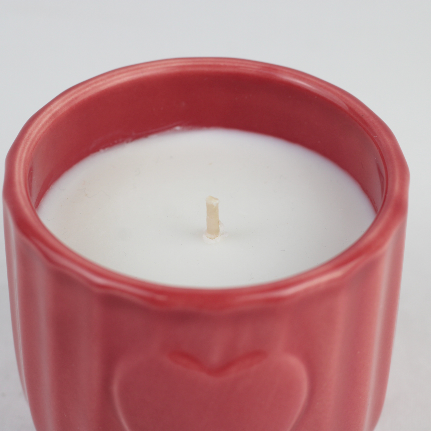 Heart Embossed Ceramic Candle Holder Set – 2-Piece Romantic Candles