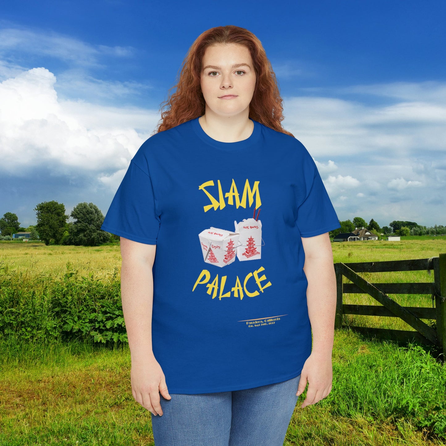 "DirkyThreadz Siam Palace T-Shirt - Bold Takeout Graphic Design in Black Cotton"