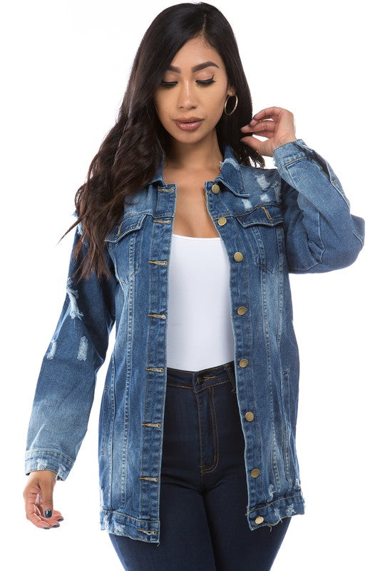 WOMEN FASHION DENIM TRUCKER JACKET