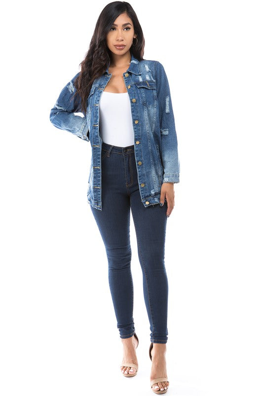 WOMEN FASHION DENIM TRUCKER JACKET