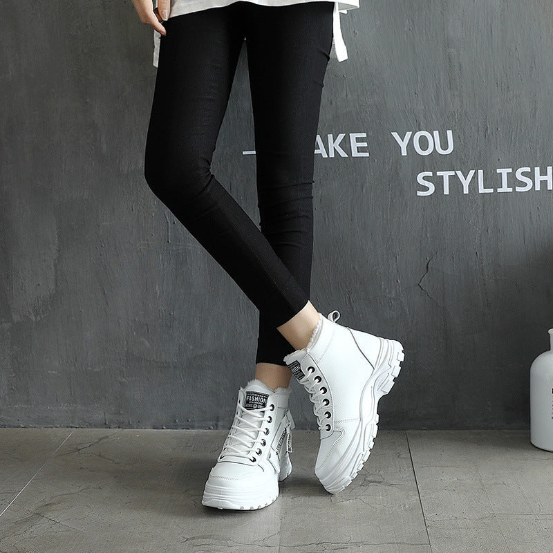 Korean Style Student Warm High-top Martin Boots