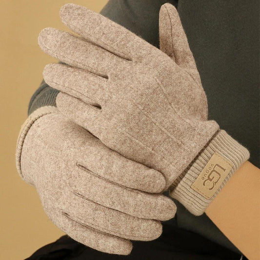 Guantes térmicos de invierno para hombre, efecto cachemira