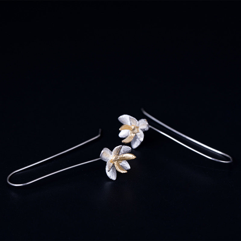 Chinese style s925 flower earrings