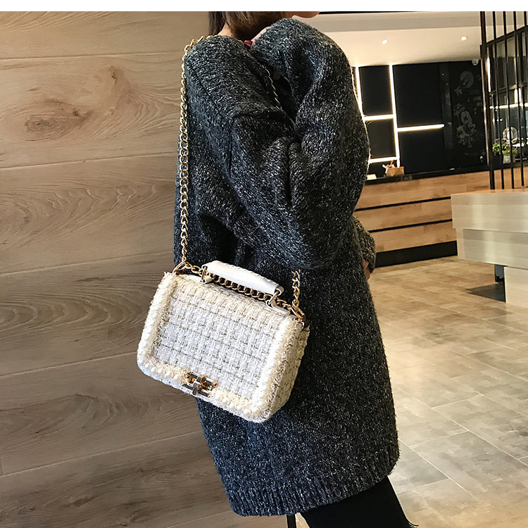 Women's Chain Bag Pearl Fashion Small Square Bag Bag