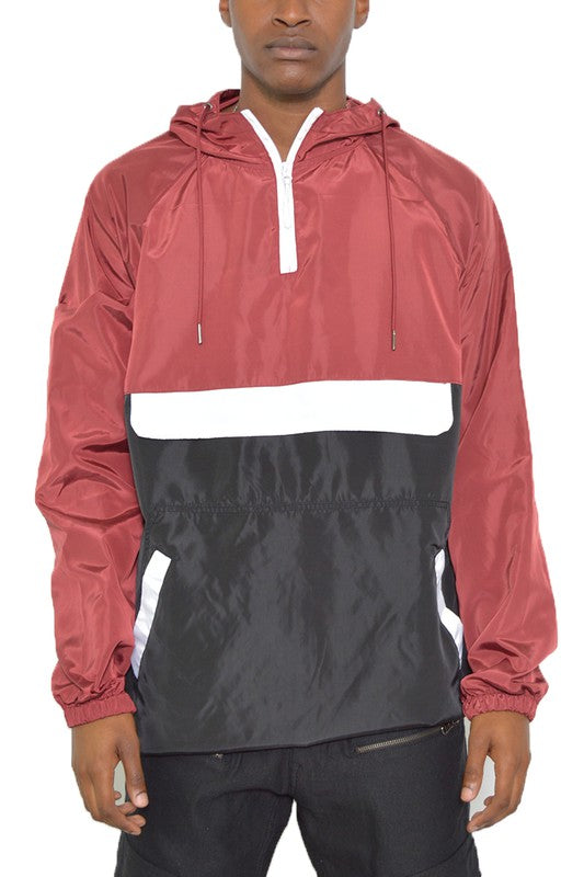 Chaqueta Anorak Rompevientos con Bloques de Color