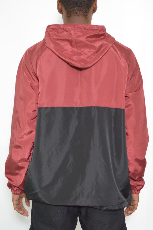 Chaqueta anorak cortavientos con bloques de color