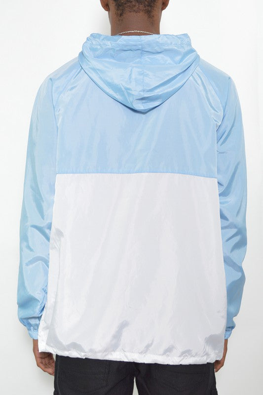 Chaqueta anorak cortavientos con bloques de color