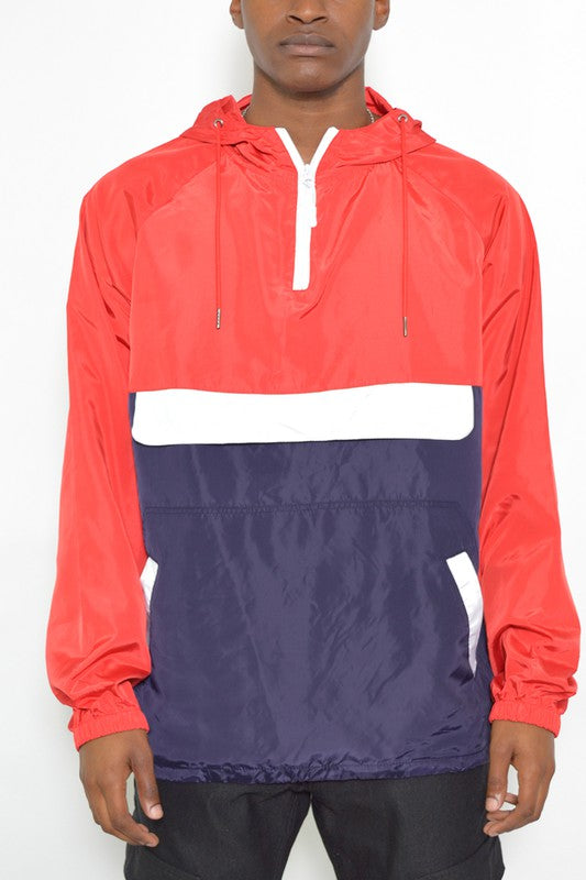Chaqueta Anorak Rompevientos con Bloques de Color