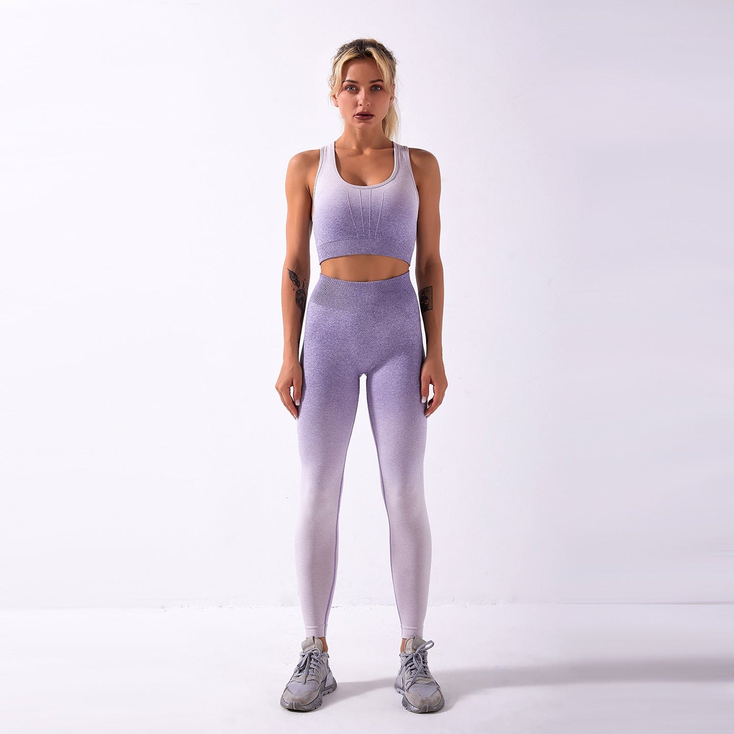 Tie-dye gradient seamless yoga wear hollow yoga pants