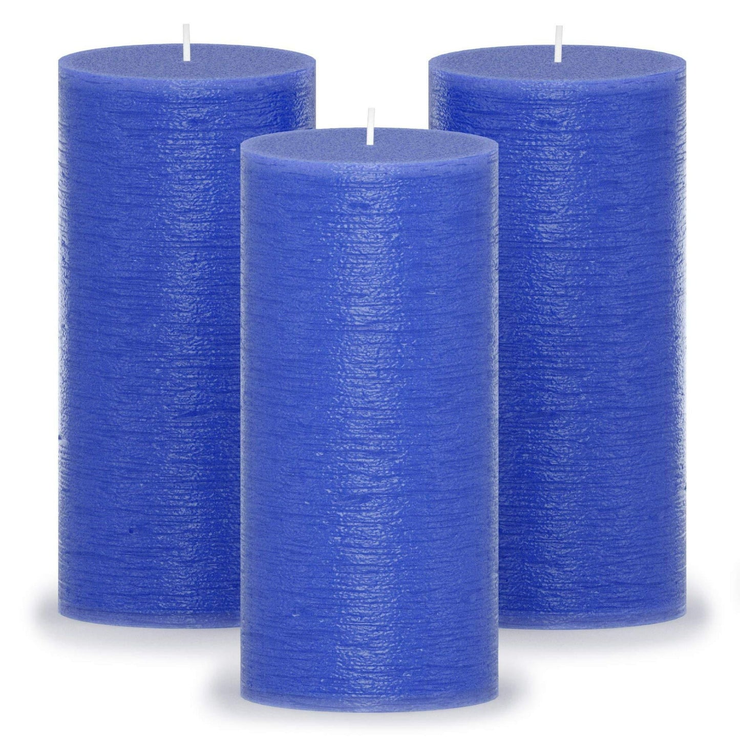 CANDWAX 3x3 Pillar Candle Set of 3 - Decorative Candles Unscented and No Drip Candles - Ideal as Wedding Candles or Large Candles for Home Interior - Light Blue Candles Pillar 3x3 Baby Blu