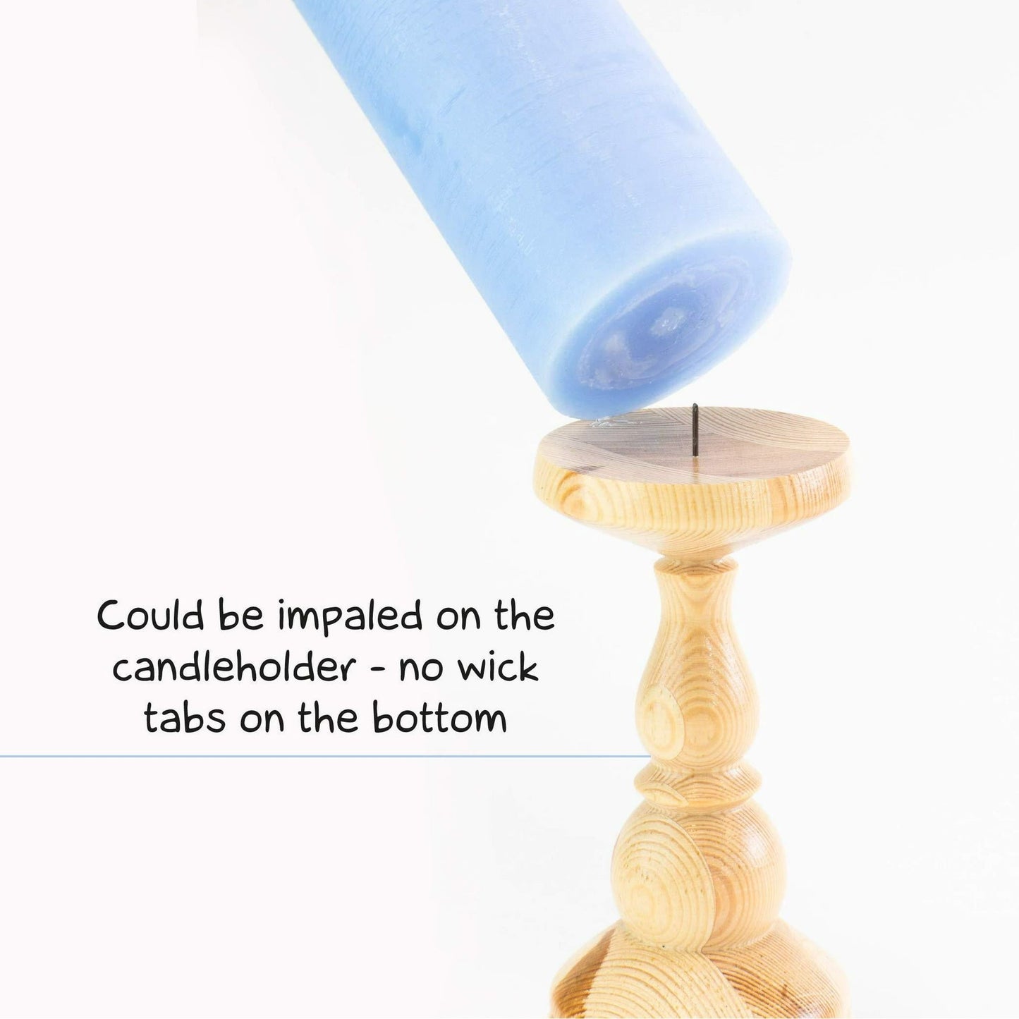 CANDWAX 3x3 Pillar Candle Set of 3 - Decorative Candles Unscented and No Drip Candles - Ideal as Wedding Candles or Large Candles for Home Interior - Light Blue Candles Pillar 3x3 Baby Blu