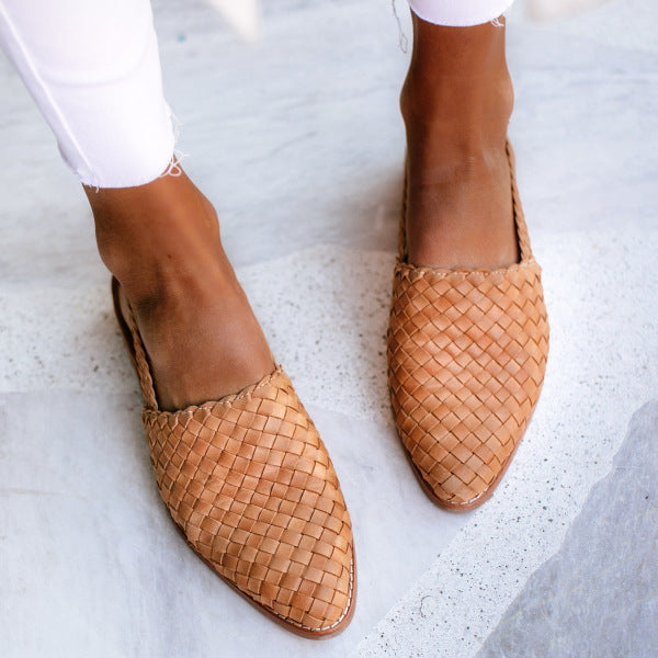 Pointed-Toe Flat Loafers