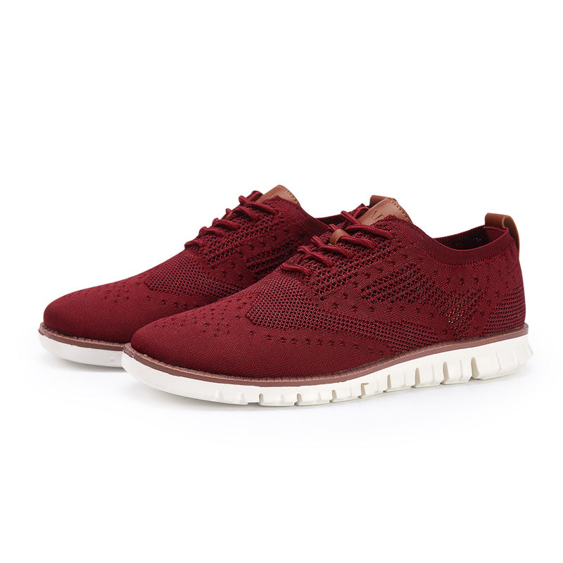 Men's Knitted Lace-Up Casual Sneakers