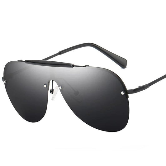 Gafas de sol de aviador para hombre, de una pieza, con montura grande, a la moda