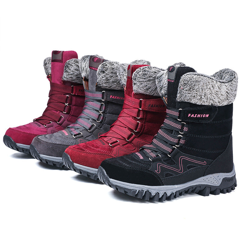 High-Top Velvet Padded Snow Boots